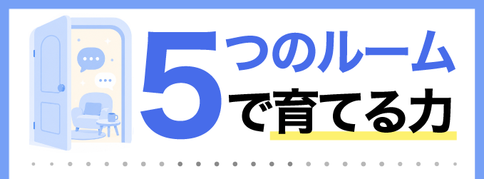 毎日行う5つのルーム(AI講師達とのレッスン)